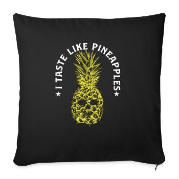 J’ai le goût de l’échangiste de plage tropicale aux ananas - Housse de coussin décorative 45 x 45 cm - noir - Devant