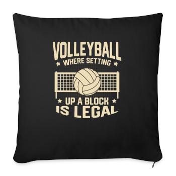 Spiker Funny Volleyball Où Mettre En Place Un Bloc I - Housse de coussin décorative 45 x 45 cm - noir - Devant