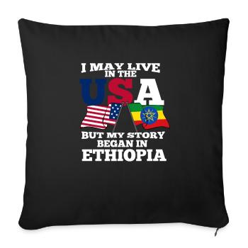 Ethiopia Usa - Sofa pillowcase 17,3'' x 17,3'' (45 x 45 cm) - black - Front