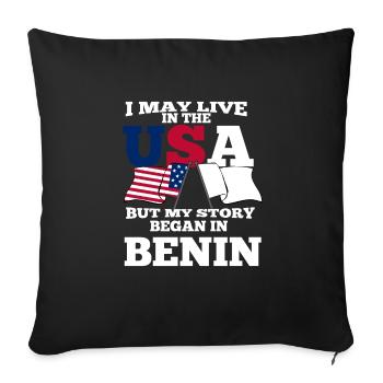 Bénin États-Unis - Housse de coussin décorative 45 x 45 cm - noir - Devant