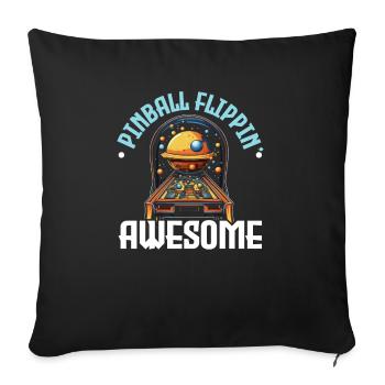 Pinball Machine Arcade Jeu Classique Jeu Vidéo - Housse de coussin décorative 45 x 45 cm - noir - Devant