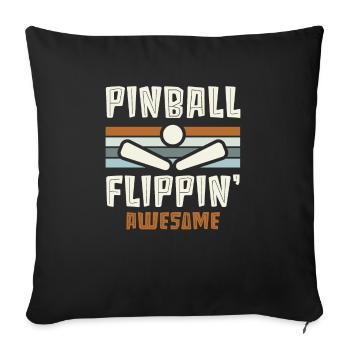 Pinball Machine Arcade Jeu Classique Jeu Vidéo - Housse de coussin décorative 45 x 45 cm - noir - Devant