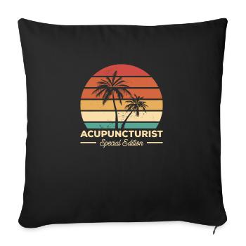 Acupuncteur Vintage Acupuncture - Housse de coussin décorative 45 x 45 cm - noir - Devant