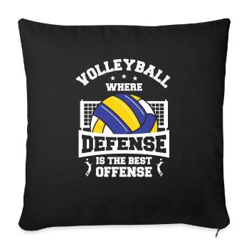 Volleyball Where Defense Is The Best Offense Sette - Sofakissenbezug 45 x 45 cm - Schwarz - Vorne