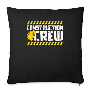 Équipe de construction, chantier, constructeur - Housse de coussin décorative 45 x 45 cm - noir - Devant