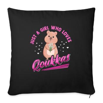 Quokka Beuteltier Kurzschwanzkänguru - Sofakissenbezug 45 x 45 cm - Schwarz - Vorne