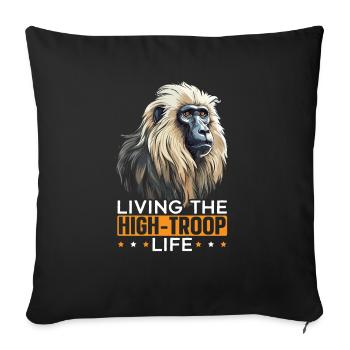 Pavian Affe Liebhaber Wildtier Tier Zoowärter - Sofakissenbezug 45 x 45 cm - Schwarz - Vorne