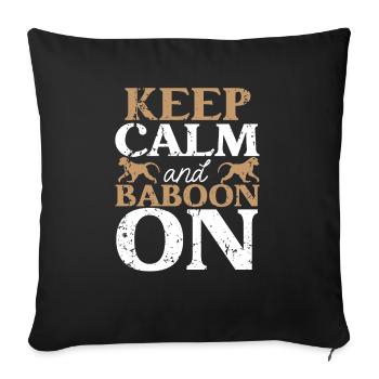 Baboon Monkey Lover Wildlife Animal Zookeeper - Sofa pillowcase 17,3'' x 17,3'' (45 x 45 cm) - black - Front