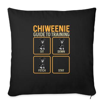Chiweenie Chien - Housse de coussin décorative 45 x 45 cm - noir - Devant