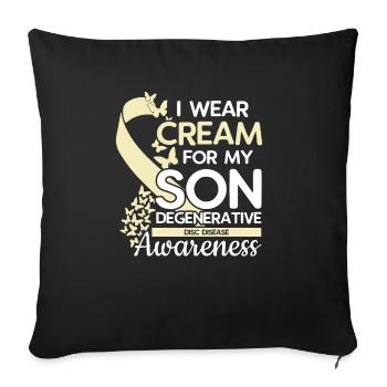 Je porte de la crème pour mon fils - sensibilisation à - Housse de coussin décorative 45 x 45 cm - noir - Devant