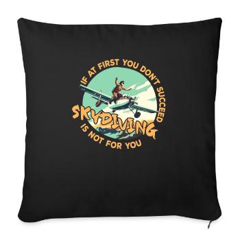 If it doesn't work out the first time - Sofa pillowcase 17,3'' x 17,3'' (45 x 45 cm) - black - Front