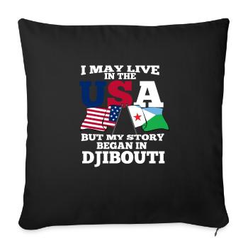 Djibouti America Usa Gift - Sofa pillowcase 17,3'' x 17,3'' (45 x 45 cm) - black - Front