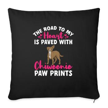 Chiweenie Chien - Housse de coussin décorative 45 x 45 cm - noir - Devant