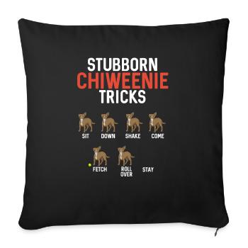 Chiweenie Chien - Housse de coussin décorative 45 x 45 cm - noir - Devant
