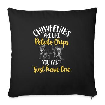 Chiweenie Chien - Housse de coussin décorative 45 x 45 cm - noir - Devant