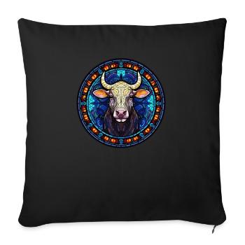 Mosaic Art - Stained Glass Art Cow - Housse de coussin décorative 45 x 45 cm - noir - Devant