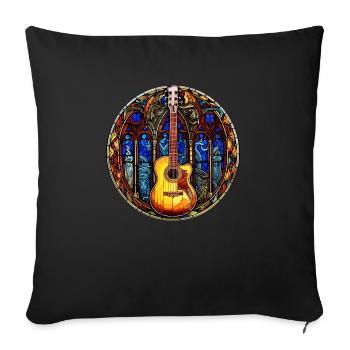 Stained Glass Art - Stylish Colorful Guitar - Sofa pillowcase 17,3'' x 17,3'' (45 x 45 cm) - black - Front