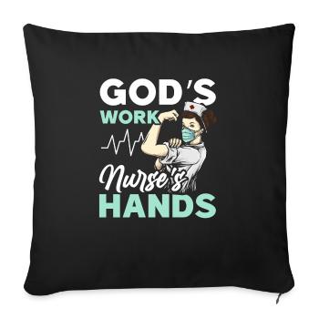 Infirmière chrétienne RN Infirmière autorisée Christianisme - Housse de coussin décorative 45 x 45 cm - noir - Devant