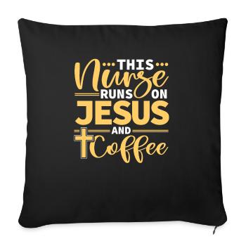 Christian Nurse RN Coffee Nursing Christianity - Sofa pillowcase 17,3'' x 17,3'' (45 x 45 cm) - black - Front