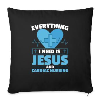 Christian Cardiac Nurse RN Nursing Christianity - Sofa pillowcase 17,3'' x 17,3'' (45 x 45 cm) - black - Front