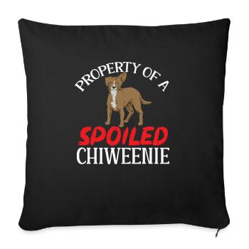 Chiweenie Chien - Housse de coussin décorative 45 x 45 cm - noir - Devant