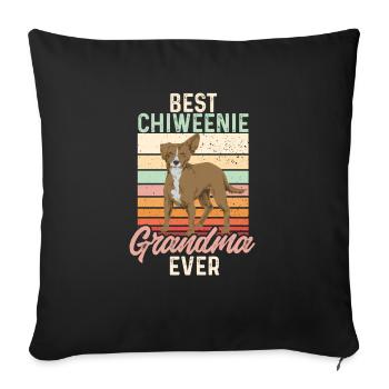 Chiweenie Chien - Housse de coussin décorative 45 x 45 cm - noir - Devant