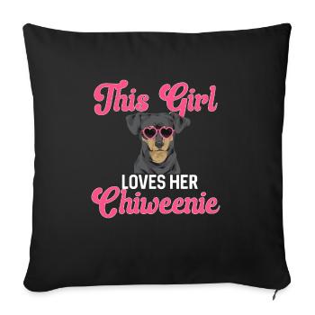 Chiweenie Chien - Housse de coussin décorative 45 x 45 cm - noir - Devant
