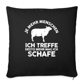 Landwirt Schäfer Bauernhof Schafe - Sofakissenbezug 45 x 45 cm - Schwarz - Vorne