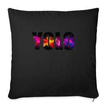 Yolo - Housse de coussin décorative 45 x 45 cm - noir - Devant