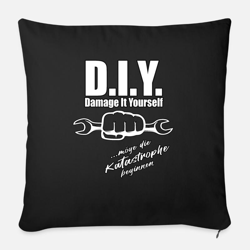 D.I.Y. - Damage it yourself - Sofakissenbezug 45 x 45 cm - Schwarz