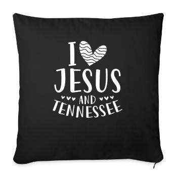 I Love Jesus And Tennessee Faith Religion - Sofa pillowcase 17,3'' x 17,3'' (45 x 45 cm) - black - Front