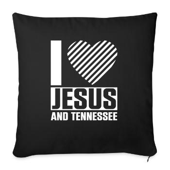 I Love Jesus And Tennessee Faith Religion - Sofa pillowcase 17,3'' x 17,3'' (45 x 45 cm) - black - Front