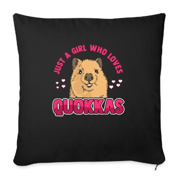 Quokka marsupial short-tailed kangaroo funny - Sofa pillowcase 17,3'' x 17,3'' (45 x 45 cm) - black - Front