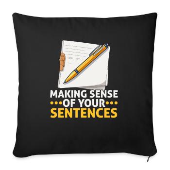 Relecture Travail d’orthographe Grammaire Relecteur - Housse de coussin décorative 45 x 45 cm - noir - Devant