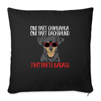 Chiweenie Chien - Housse de coussin décorative 45 x 45 cm - noir - Devant