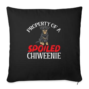 Chiweenie Chien - Housse de coussin décorative 45 x 45 cm - noir - Devant