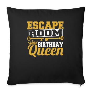 Défi Femmes Escaped Room Birthday Queen Party - Housse de coussin décorative 45 x 45 cm - noir - Devant