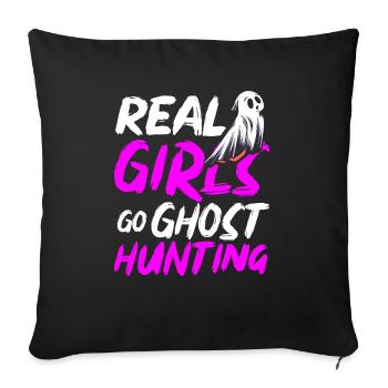 Real Girls Go Ghost Hunting Halloween - Sofa pillowcase 17,3'' x 17,3'' (45 x 45 cm) - black - Front