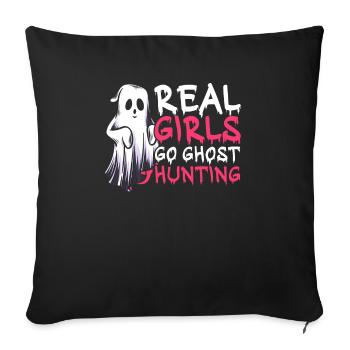 Real Girls Go Ghost Hunting Halloween - Sofa pillowcase 17,3'' x 17,3'' (45 x 45 cm) - black - Front