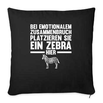 Zebra - Sofakissenbezug 45 x 45 cm - Schwarz - Vorne