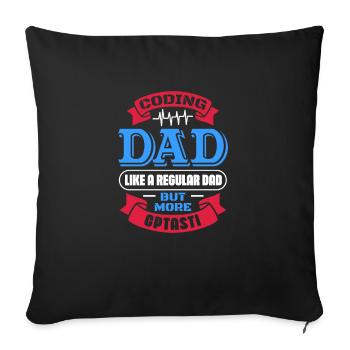 Drôle de papa régulier mais plus cool - Programmeur médical - Housse de coussin décorative 45 x 45 cm - noir - Devant