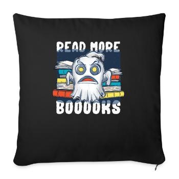 Groovy Lire la suite Livres Ghost Cute Funny - Housse de coussin décorative 45 x 45 cm - noir - Devant