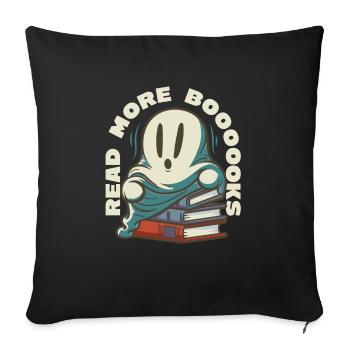 Groovy Lire la suite Livres Ghost Cute Funny - Housse de coussin décorative 45 x 45 cm - noir - Devant