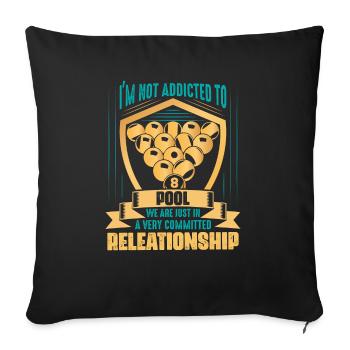 Je ne suis pas accro à la piscine Billard Pla - Housse de coussin décorative 45 x 45 cm - noir - Devant