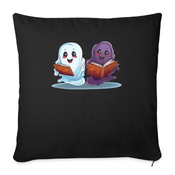 Groovy Lire la suite Livres Ghost Cute Funny - Housse de coussin décorative 45 x 45 cm - noir - Devant