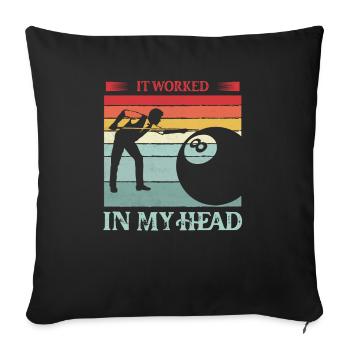 Cela a fonctionné dans ma tête Billard Billard Joueur - Housse de coussin décorative 45 x 45 cm - noir - Devant