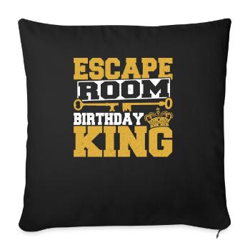 Hommes Mystery Challenge Escaped Room Birthday King P - Housse de coussin décorative 45 x 45 cm - noir - Devant
