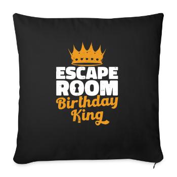 Party Lover Escaped Room Birthday King Challenge M - Housse de coussin décorative 45 x 45 cm - noir - Devant