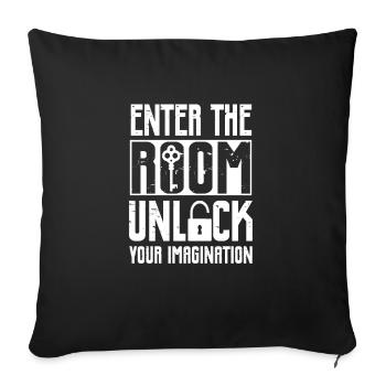 Unlock Your Imagination Challenge Mystery Escape R - Sofakissenbezug 45 x 45 cm - Schwarz - Vorne