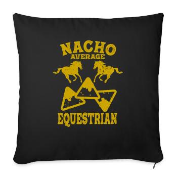 Plaisir équestre Équitation Équitation Équitation - Housse de coussin décorative 45 x 45 cm - noir - Devant
